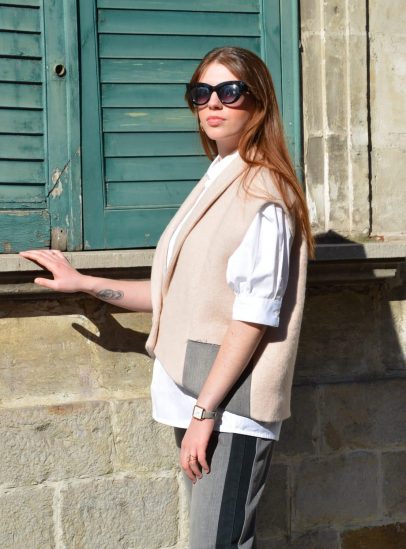 Veste sans manches upcyclée made in France