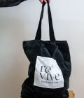 R'bag sac cabas upcyclé avec du tissu d'ameublement noir en velours